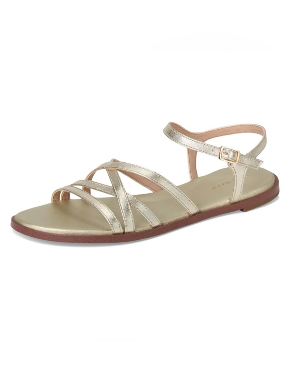 COLE HAAN Flynn Strappy Sandal in Soft Gold Leather